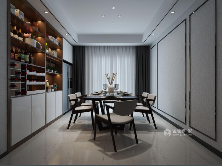 148平现代简约三室，利落干净实用有颜值-餐厅效果图及设计说明