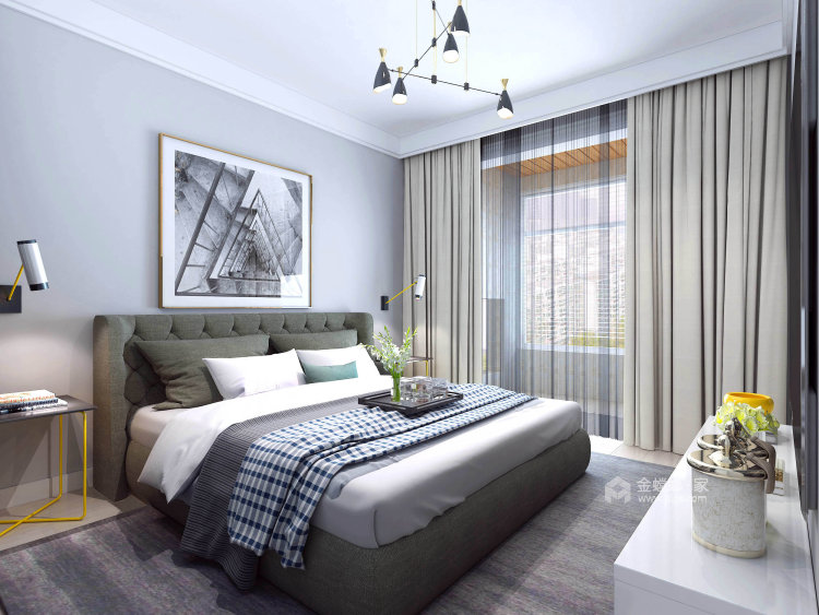 180平现代美宅，不落俗套的品质生活-卧室效果图及设计说明