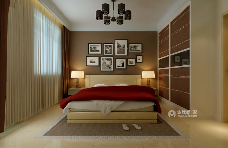 龙之光140平三室简洁明快现代风格-卧室效果图及设计说明