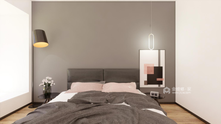 145平冷色调北欧风 清新又自然-卧室效果图及设计说明