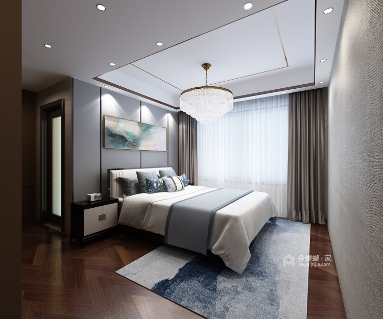 170平质感四室 沉稳木色显中式魅力-卧室效果图及设计说明