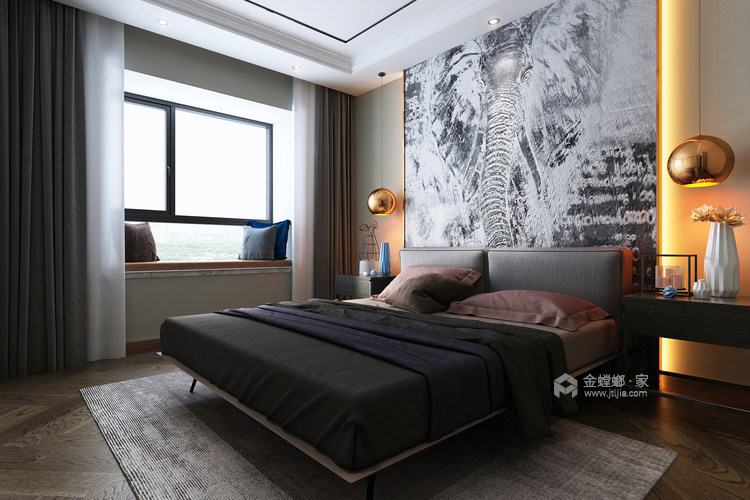 148平现代简约三室，利落干净实用有颜值-卧室效果图及设计说明