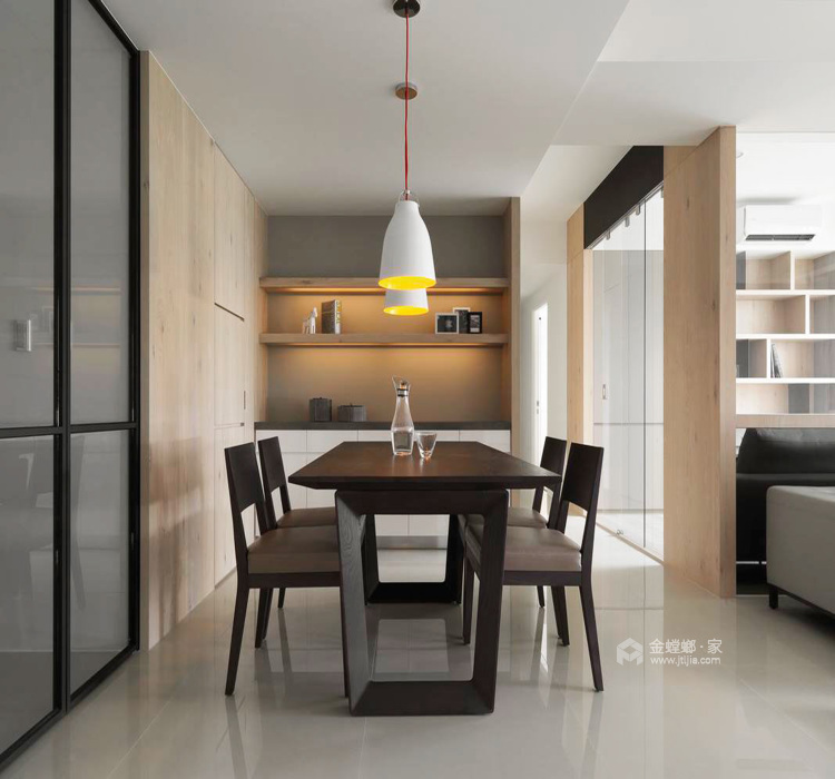 143平现代极简二居 简单实用有质感-餐厅效果图及设计说明