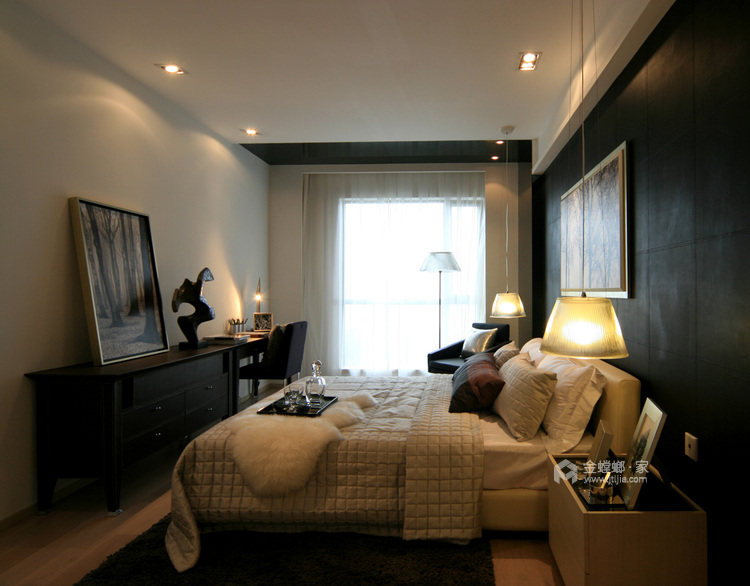 108平现代简约三室 高级感中性色空间-卧室效果图及设计说明