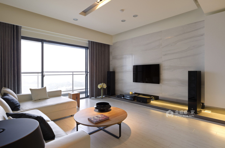 170平日式三室 空间意境与收纳兼具-客厅效果图及设计说明
