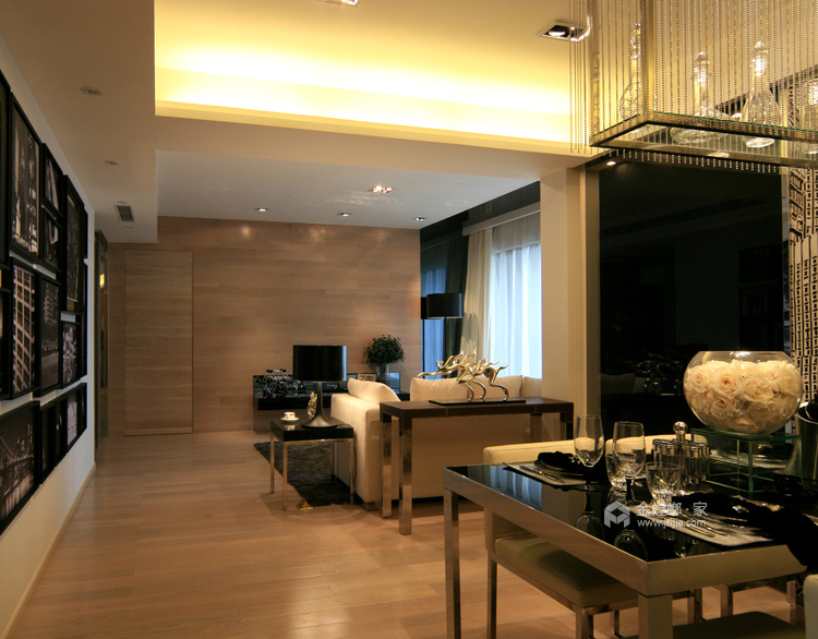 108平现代简约三室 高级感中性色空间-客厅效果图及设计说明