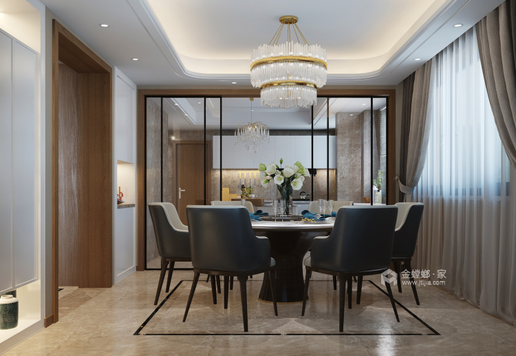 四室现代简约风 质感高级色调清新-餐厅效果图及设计说明