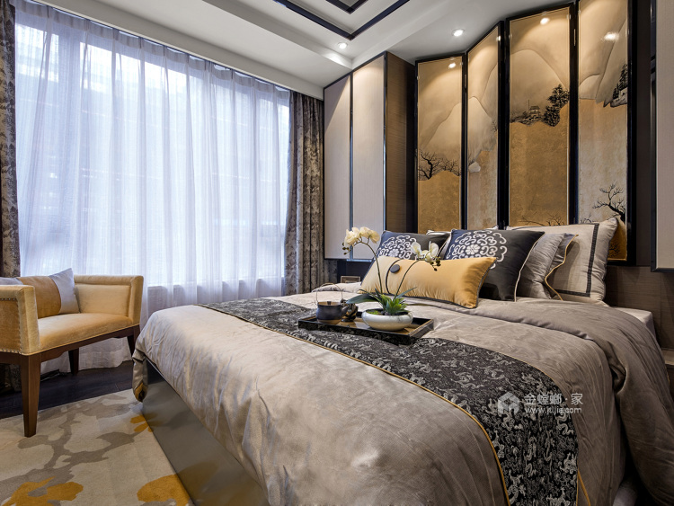 北滨上院136平浅色新中式美居大赏-卧室效果图及设计说明