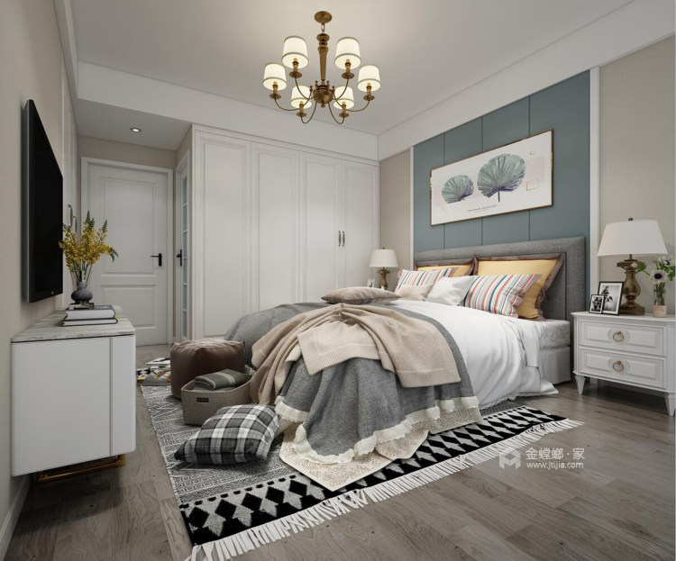 简洁优雅现代风，静谧舒适-卧室效果图及设计说明