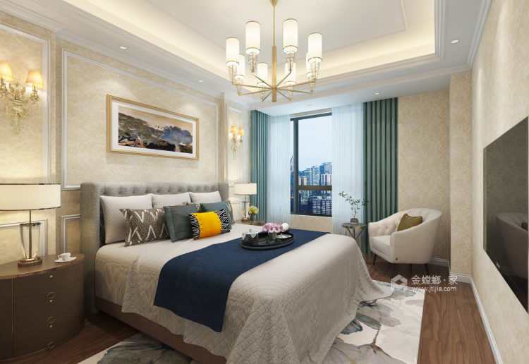 典雅大气欧式家，打造别样的浪漫情怀-卧室效果图及设计说明