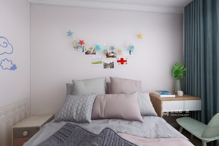 清新简约欧式风格，纯白色的梦幻-卧室效果图及设计说明