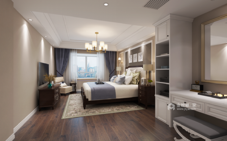 89平米莱因城美式装修设计图-卧室效果图及设计说明