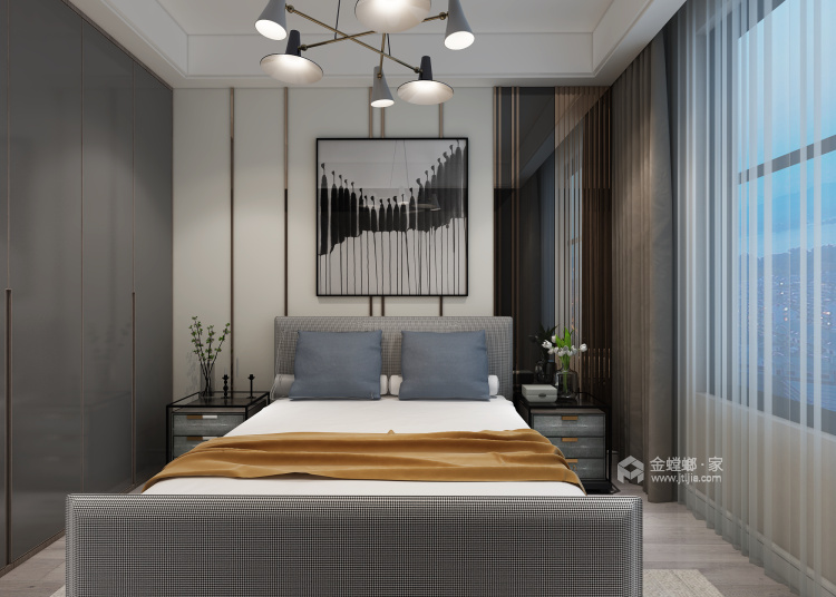 中南漫悦湾155平现代风格，简约不简单-卧室效果图及设计说明
