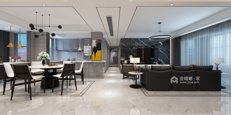 中南漫悦湾155平现代风格，简约不简单-客厅效果图及设计说明