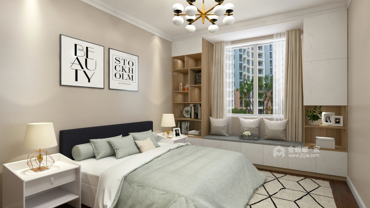 简单大方的轻奢美式风格-卧室效果图及设计说明