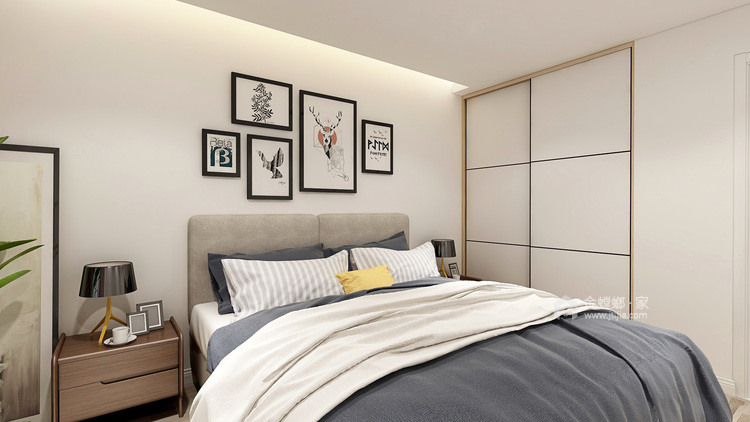 舒适温柔的北欧风-卧室效果图及设计说明