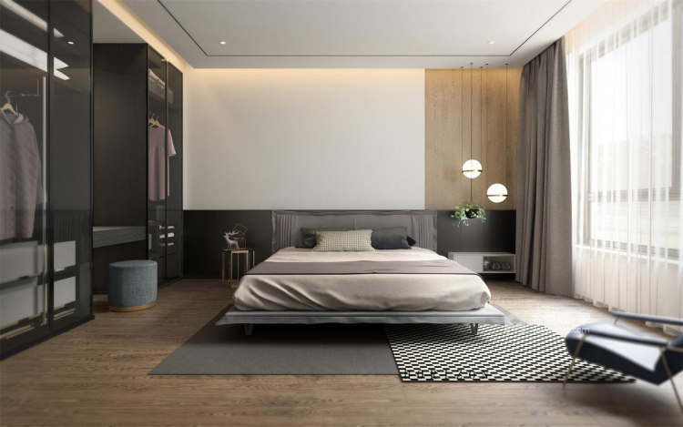 深灰色的理想家-卧室效果图及设计说明