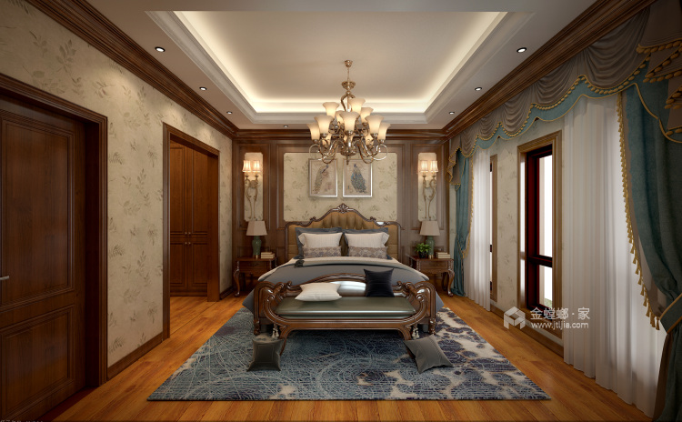 198㎡美式别墅，颜值开挂-卧室效果图及设计说明