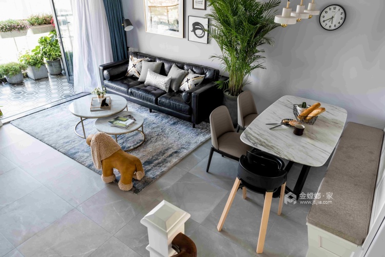 126平优雅静谧美式公寓，简洁大方-餐厅效果图及设计说明