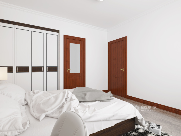 140平白色简洁现代风，艺术气质尽显-卧室效果图及设计说明