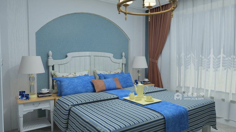 三室地中海风格，别样的异域风情-卧室效果图及设计说明