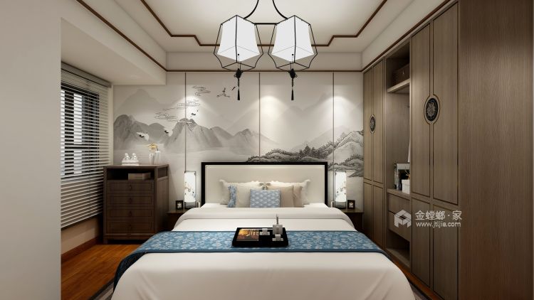 雅致新中式，大平层的选择-卧室效果图及设计说明