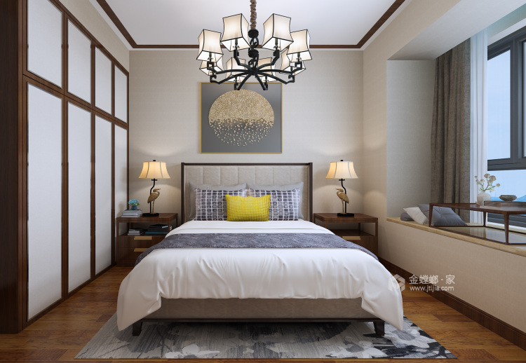 格调雅致新中式-卧室效果图及设计说明