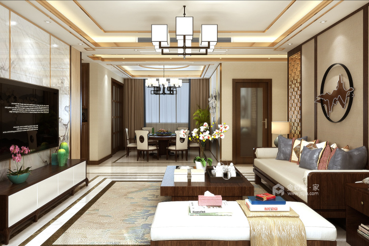 简单的木色调，一切都刚刚好的温馨暖宅-客厅效果图及设计说明