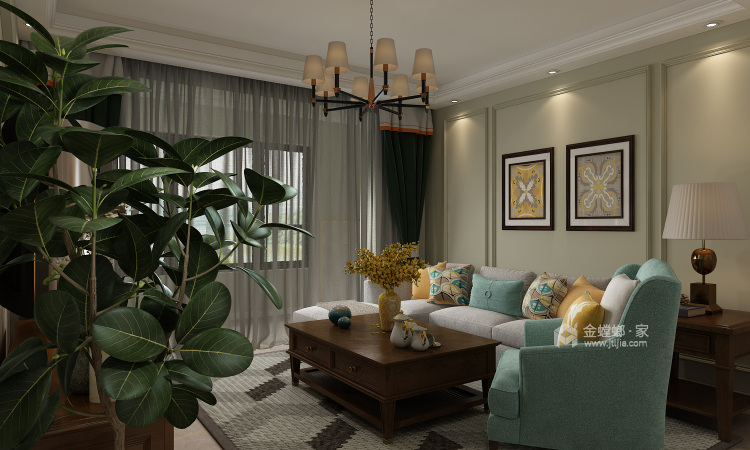 136平美的罗兰春天美式风格装修案例-卧室效果图及设计说明