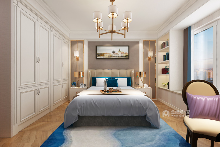 125㎡美式风花式演绎轻奢之美-卧室效果图及设计说明
