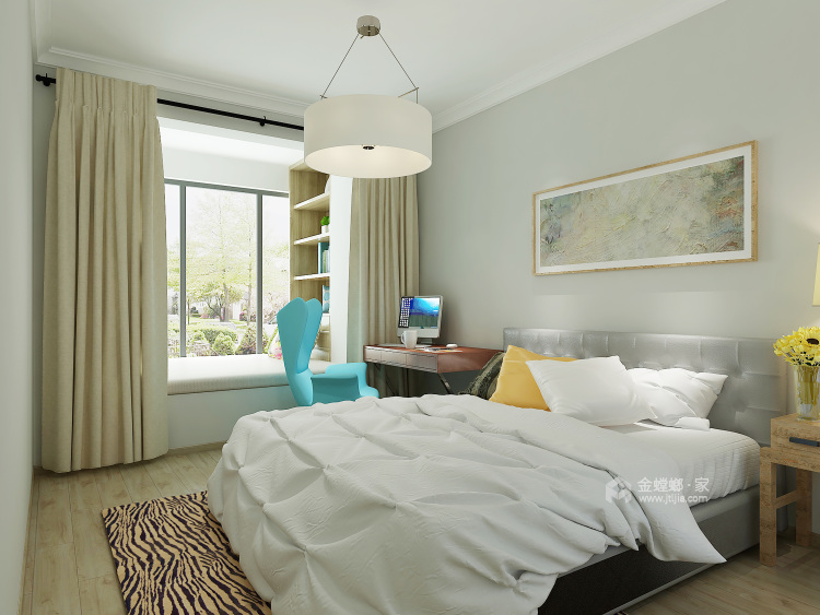 现代轻奢大三居 精装房软装彰显品质-卧室效果图及设计说明