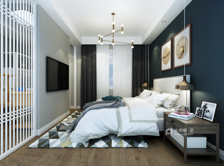 143㎡北欧灰色调，感受生活最初的样子-卧室效果图及设计说明