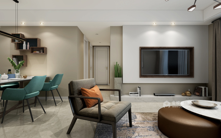 五口居家的现代风，舒适度才最重要-客厅效果图及设计说明