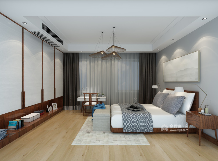 143㎡北欧灰色调，感受生活最初的样子-卧室效果图及设计说明