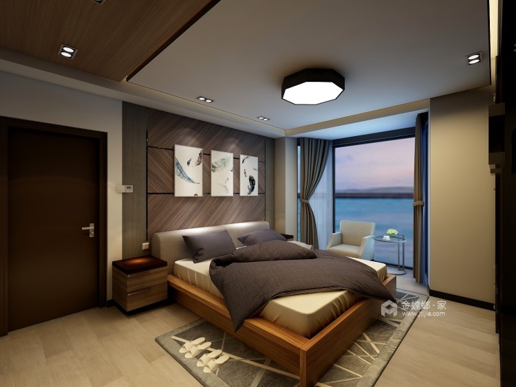 书房+主卧+内卫 现代风的颜值担当-卧室效果图及设计说明