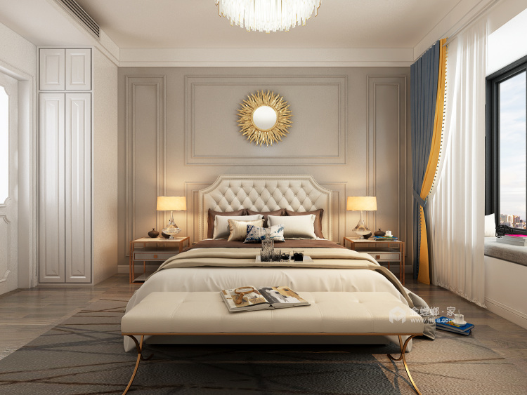 152㎡现代主义四室，简约不失温暖的艺术格调-卧室效果图及设计说明