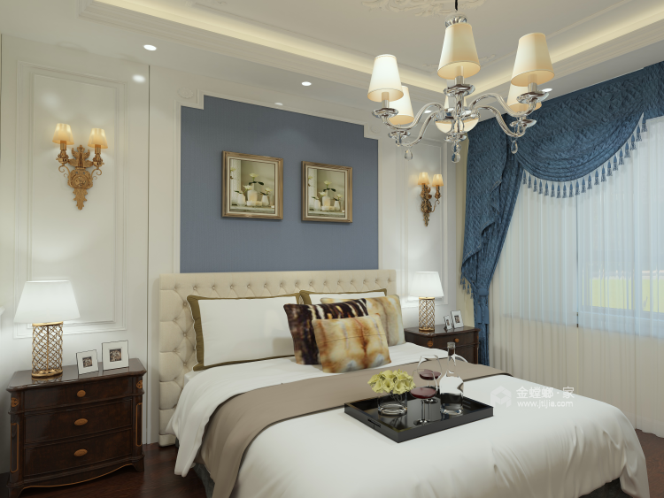 146㎡法式三室，打造与众不同的时尚感-卧室效果图及设计说明