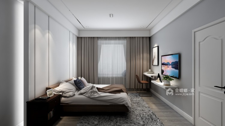 用色清新的美式风-卧室效果图及设计说明