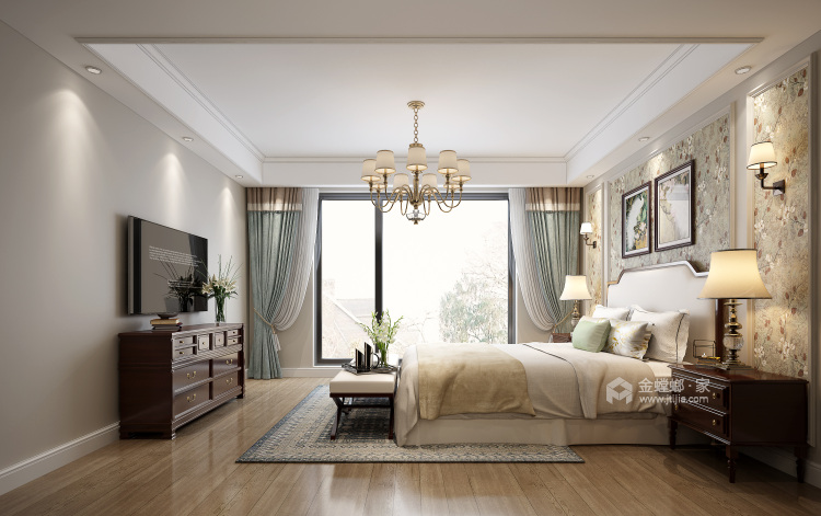 260平欧式装修，客厅和卧室明亮又舒适-卧室效果图及设计说明