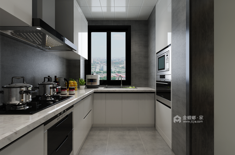 98平米现代黑白灰，勾勒简约气质-厨房
