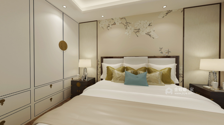 爱情海蓝326㎡中式装修效果图-卧室效果图及设计说明