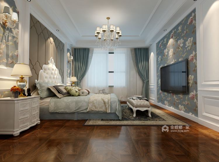 199㎡经典欧式，简单又不失华贵-卧室效果图及设计说明