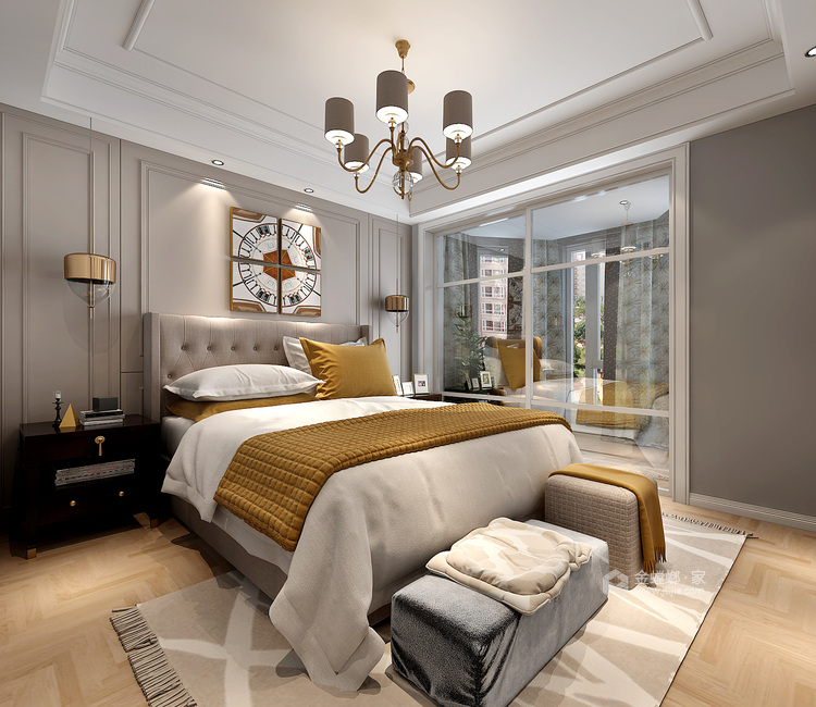 明亮系高颜值的卧室-卧室效果图及设计说明