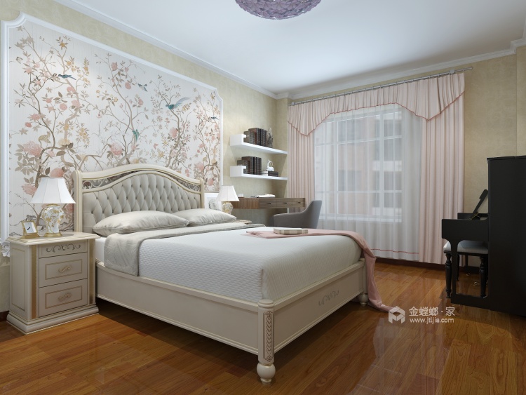 红木家具配欧式风格，中西结合-卧室效果图及设计说明