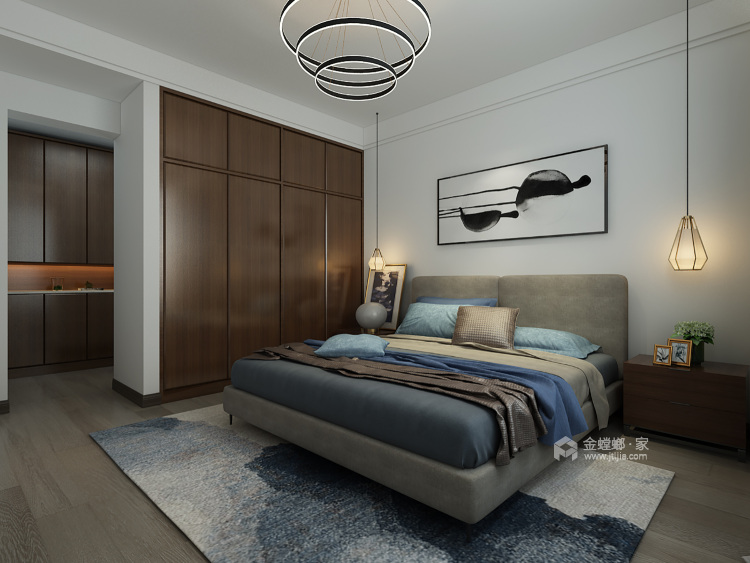 宽敞大方的146㎡现代优雅风-卧室效果图及设计说明