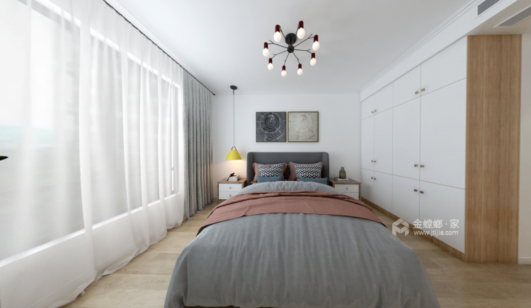 浪漫温馨的北欧风-卧室效果图及设计说明