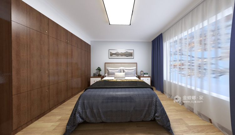 简洁中式风-卧室效果图及设计说明
