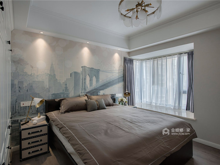 精致的轻奢美式-卧室效果图及设计说明