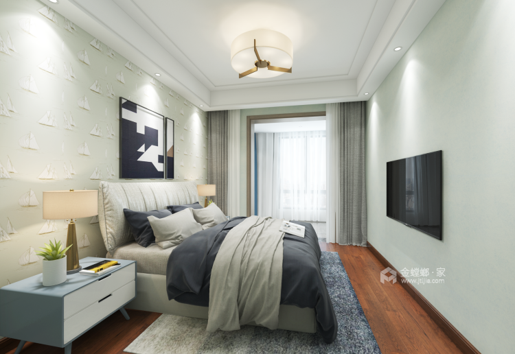 136㎡里的大客厅，超大视野，空间感十足-卧室效果图及设计说明