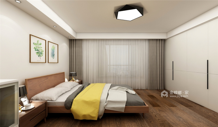 原木色110㎡三室，暖阳下的大三居-卧室效果图及设计说明